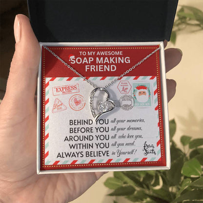 JGF Jewelry Gifts for Family To My BFF Bestie Heart Necklace For Soap Making Female Friend Women