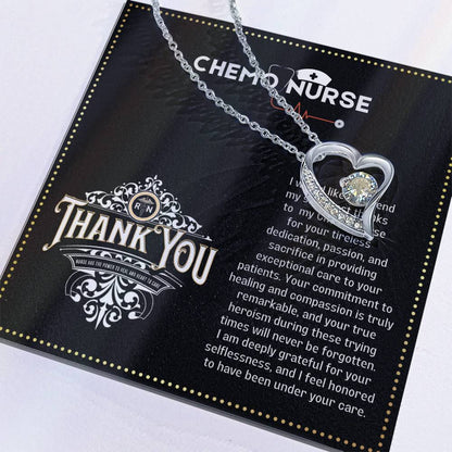 JGF Jewelry Gifts for Family Chemo Nurse RN Thank You Gifts for Women Heart Necklace