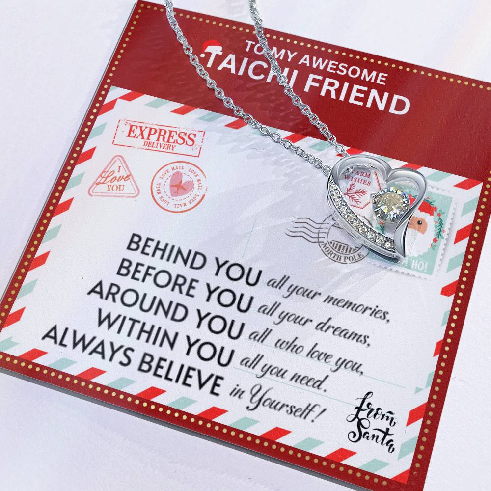 JGF Jewelry Gifts for Family To My BFF Bestie Heart Necklace For Taichi Female Friend Long Distance