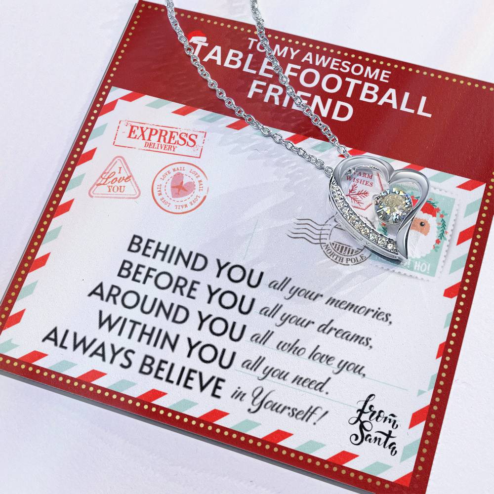 JGF Jewelry Gifts for Family To My BFF Bestie Heart Necklace For Table Football Female Friend