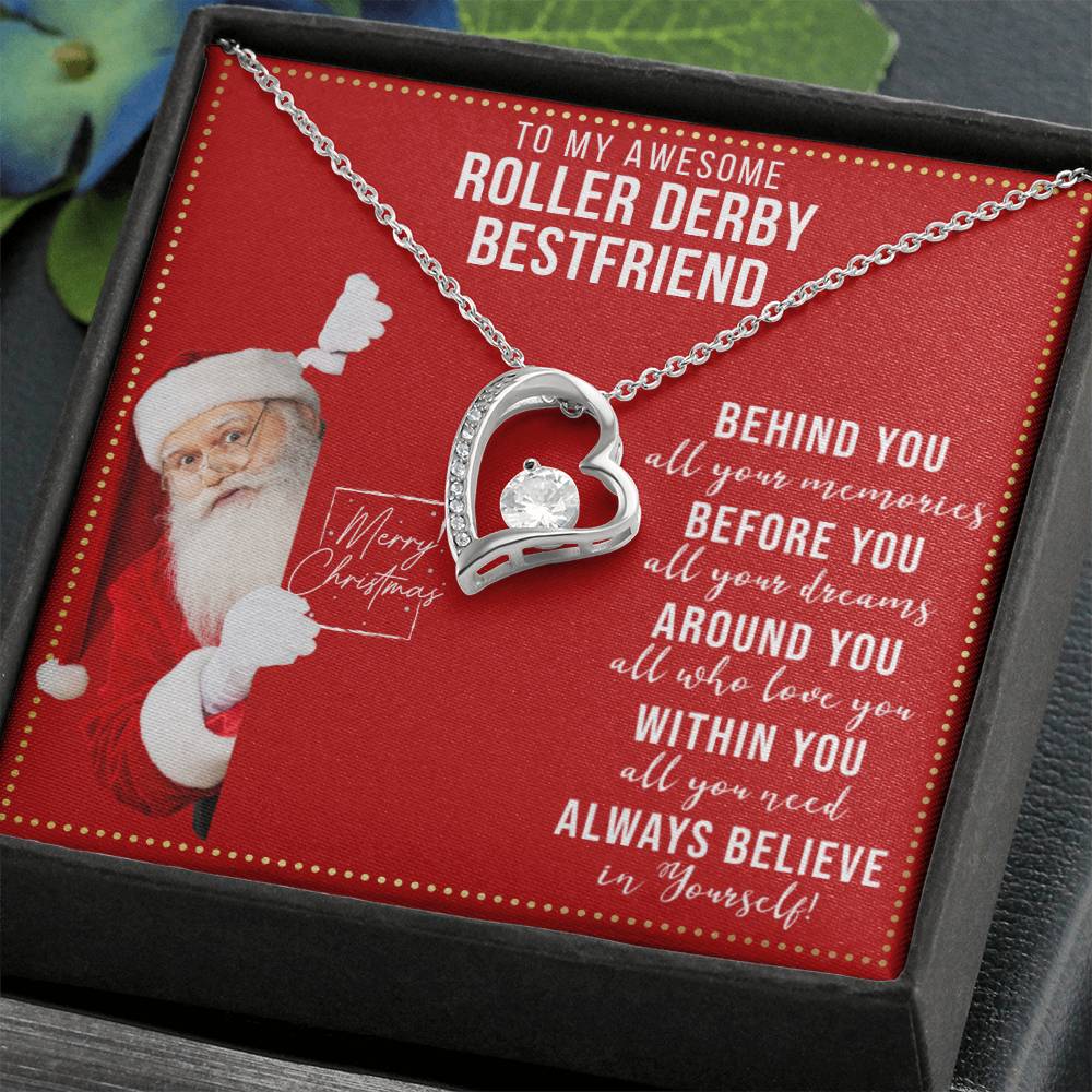 JGF Jewelry Gifts for Family To My BFF Heart Necklace Gift For Roller Derby Adult Female Friend