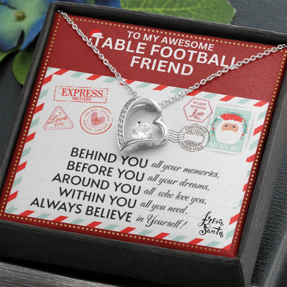 JGF Jewelry Gifts for Family To My BFF Bestie Heart Necklace For Table Football Female Friend