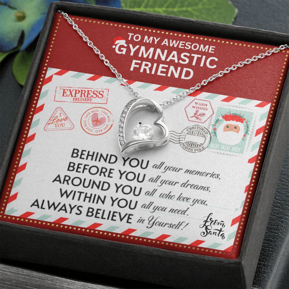 JGF Jewelry Gifts for Family To My BFF Bestie Heart Necklace For Gymnastic Female Friend