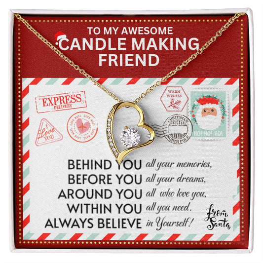 JGF Jewelry Gifts for Family Gift To My Bestie BFF Heart Necklace For Candle Making Female Friend