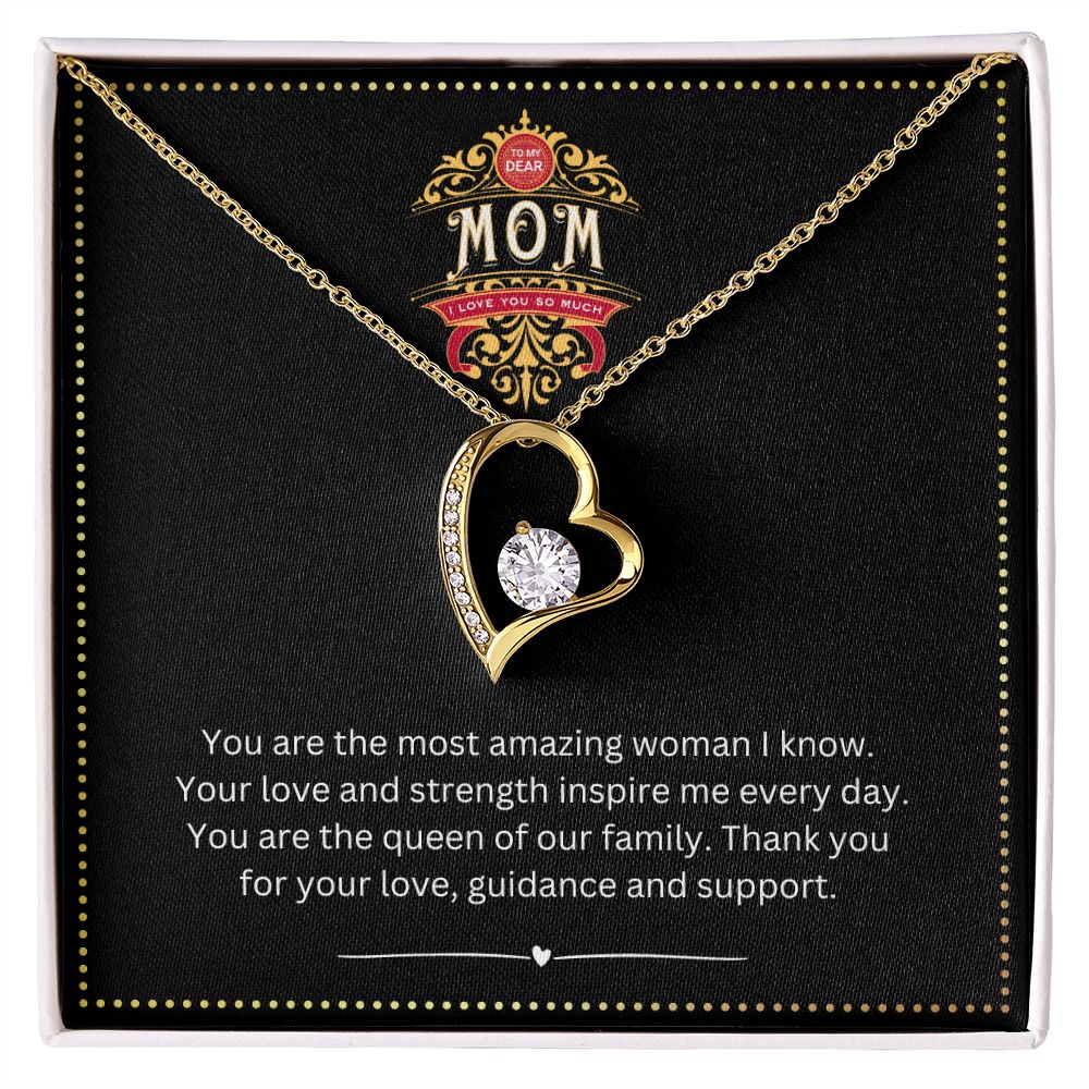JGF Jewelry Gifts for Family | Mothers Birthday Gift I Love Mom Heart Pendant Necklace for Women with Message Card