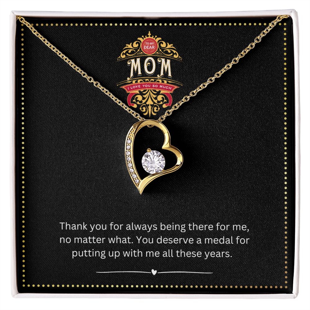 JGF Jewelry Gifts for Family | Make My Mom Feel Special Zircon Necklace Gift for Mother with Funny Message Card