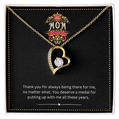 JGF Jewelry Gifts for Family | Make My Mom Feel Special Zircon Necklace Gift for Mother with Funny Message Card