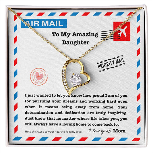 JGF Jewelry Gifts for Family | Daughter Moving Away From Home New Job Beginnings Gift | Trendy Heart Pendant Necklace Jewelry