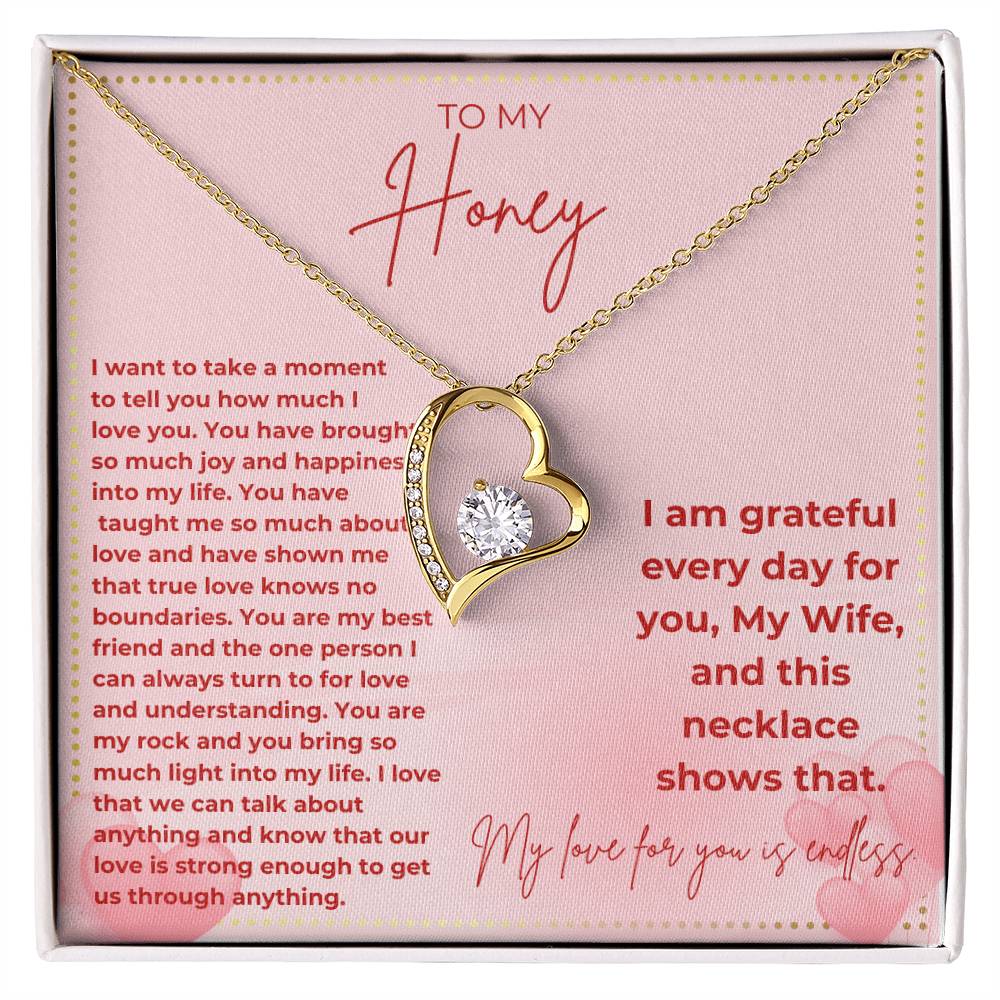 JGF Jewelry Gifts for Family Happy Valentine's Day To My Beautiful Wife Heart Necklace