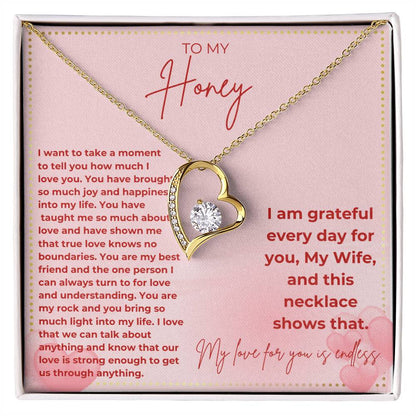 JGF Jewelry Gifts for Family Happy Valentine's Day To My Beautiful Wife Heart Necklace