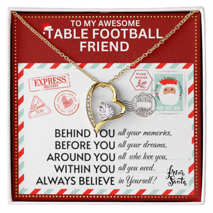 JGF Jewelry Gifts for Family To My BFF Bestie Heart Necklace For Table Football Female Friend