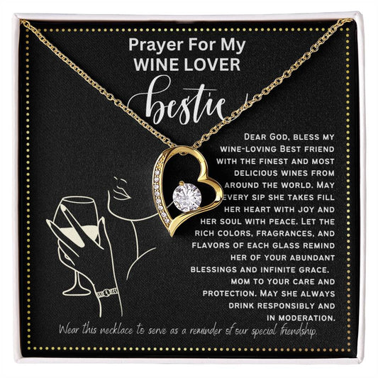 JGF Jewelry Gifts for Family I love Wine Necklace For My Wine Lover BFF Bestie Friend