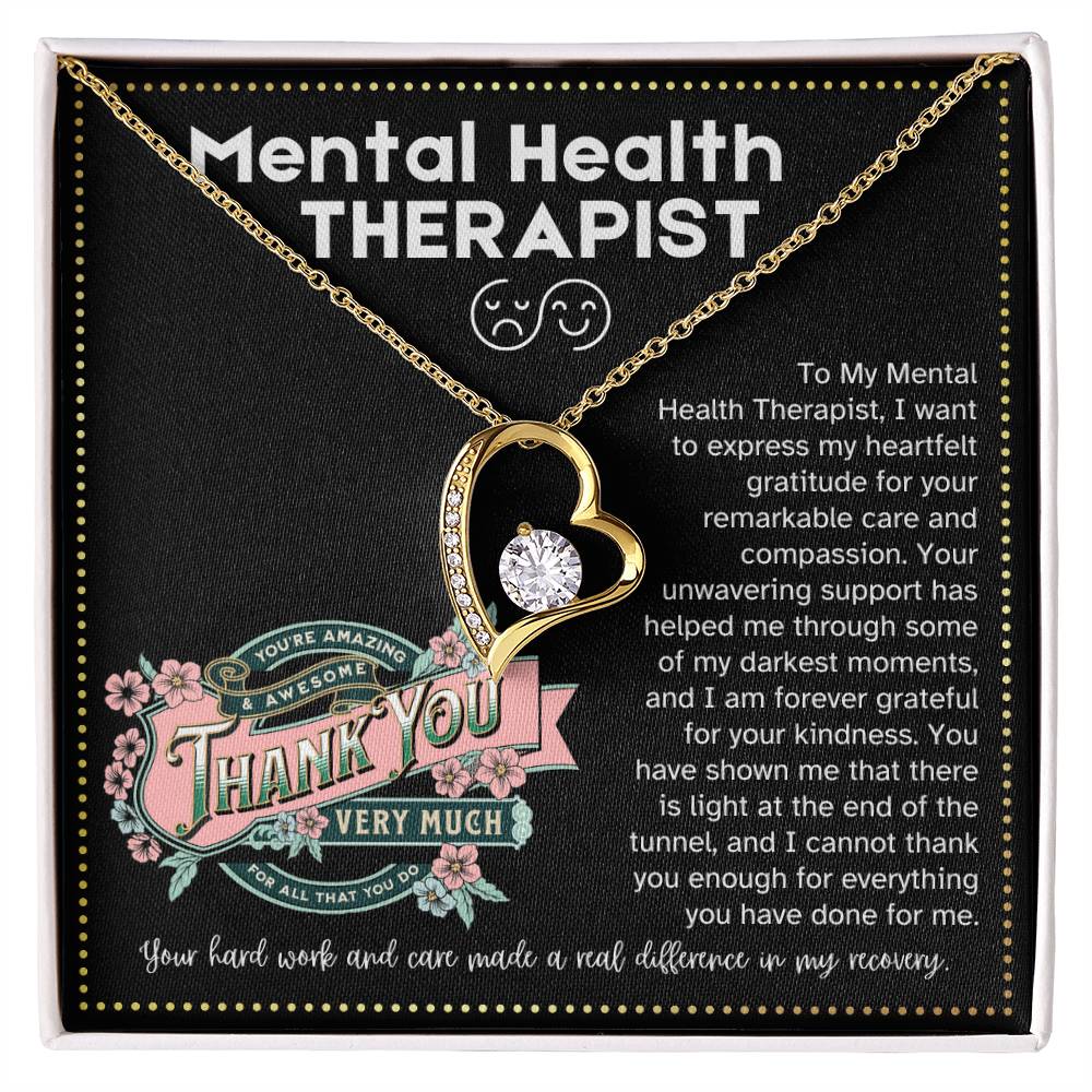 JGF Jewelry Gifts for Family Thank You Gifts For Therapists Mental Health Heart Necklace