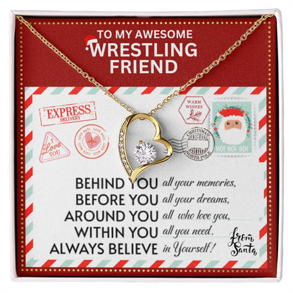 JGF Jewelry Gifts for Family Gift To My BFF  Bestie Heart Necklace For Wrestling Female Friend