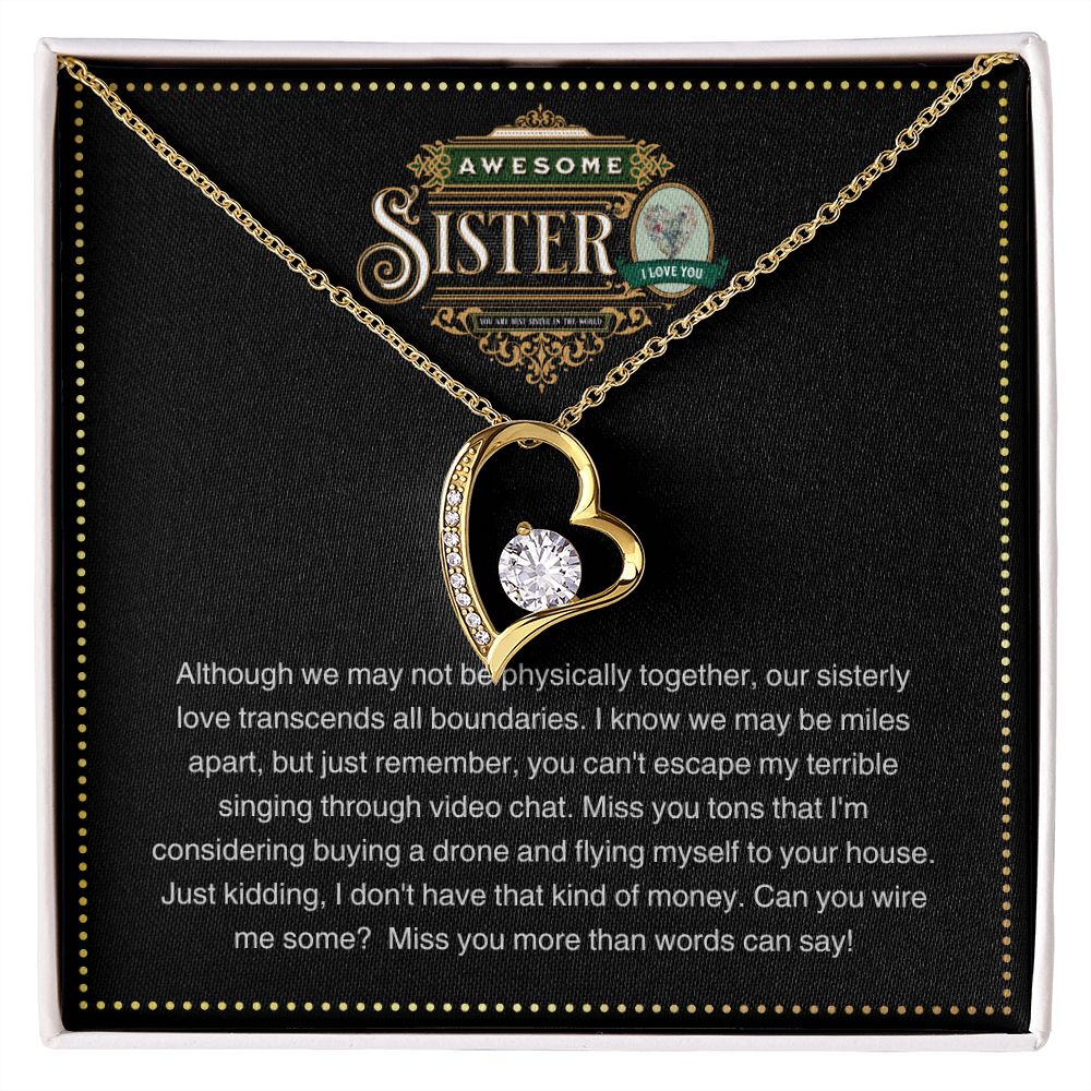 JGF Jewelry Gifts for Family | You are Awesome Gifts for Women Simple Gift Basket Item for Sister |Cubic Zirconia Heart Necklace
