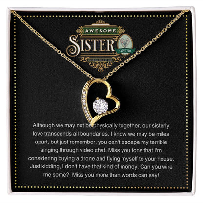 JGF Jewelry Gifts for Family | You are Awesome Gifts for Women Simple Gift Basket Item for Sister |Cubic Zirconia Heart Necklace