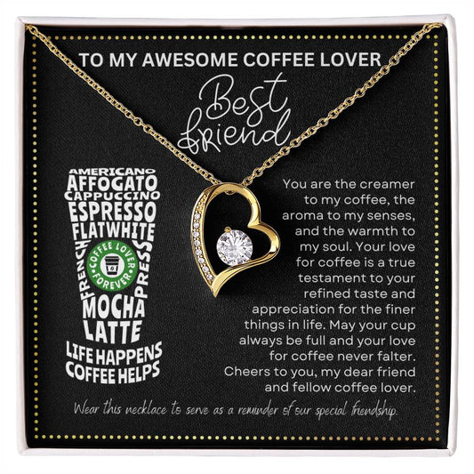 JGF Jewelry Gifts for Family Coffee Lover Best Friend Single Heart Necklace