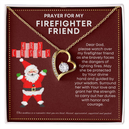 JGF Jewelry Gifts for Family Small Simple Heart  Necklace I Love My Firefighter Friend Present