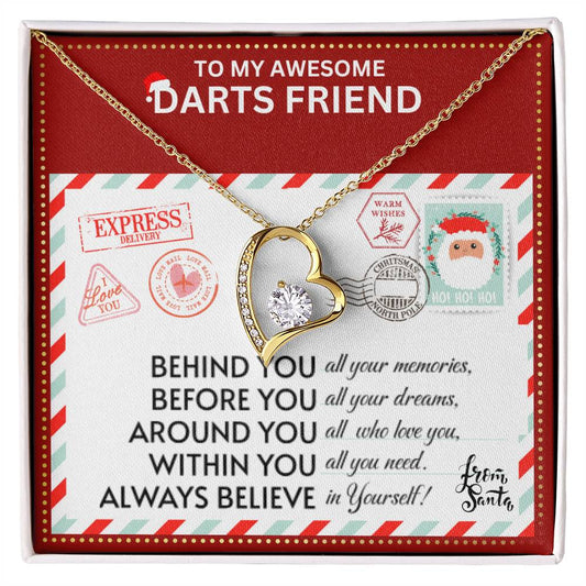 JGF Jewelry Gifts for Family To My BFF Bestie Heart Necklace For Darts Female Friend