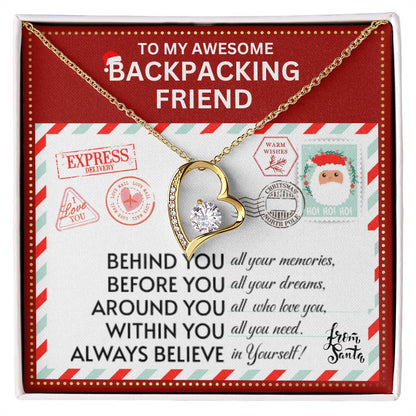 JGF Jewelry Gifts for Family Gift To My Bestie BFF Heart Necklace For Backpacking Female Friend