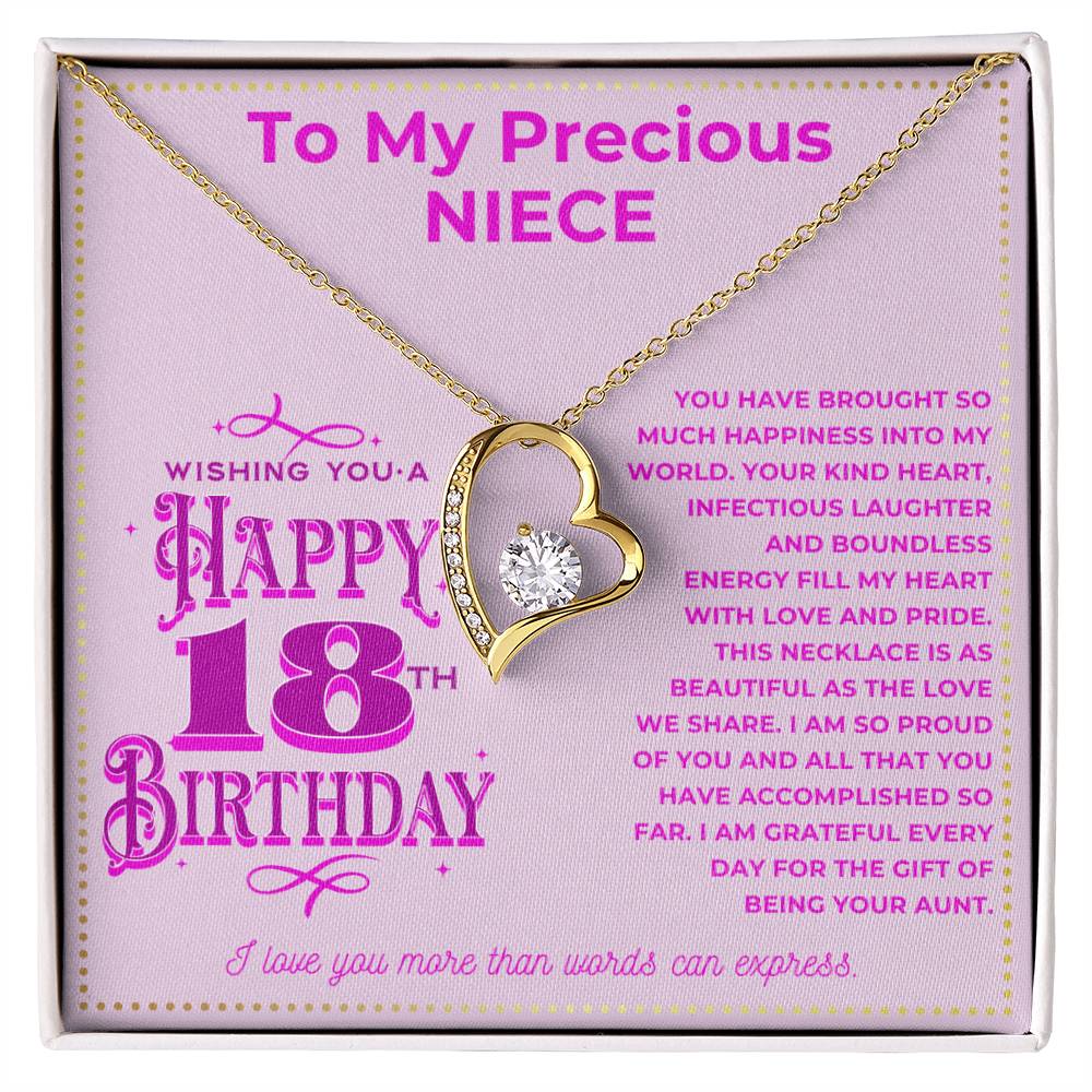 JGF Jewelry Gifts for Family Happy 18th Birthday Card For Niece From Aunt
