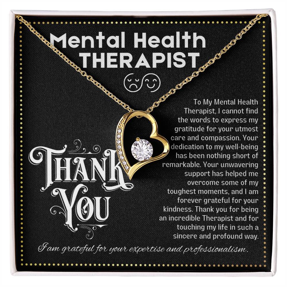 JGF Jewelry Gifts for Family Mental Health Therapist Gifts For Women Heart Necklace