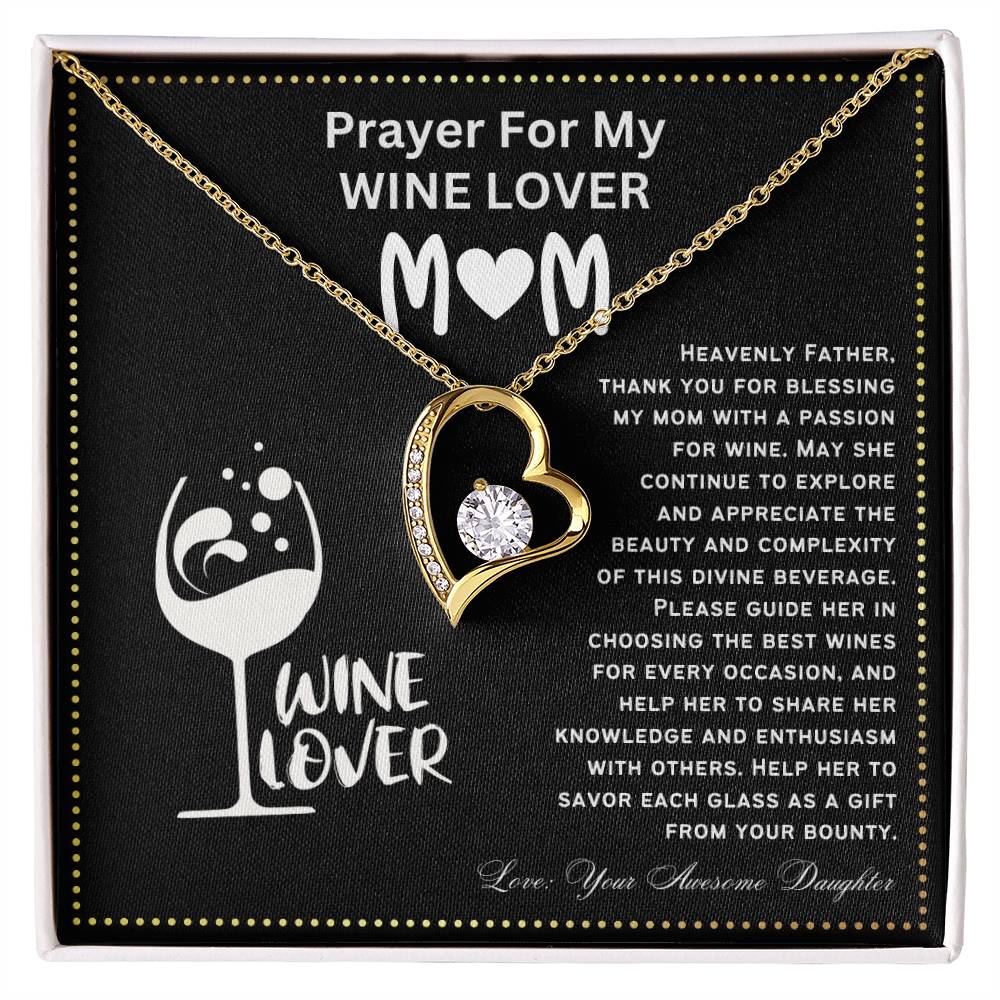 JGF Jewelry Gifts for Family Prayer For My Wine Lover Mom For Her Birthday Heart Necklace