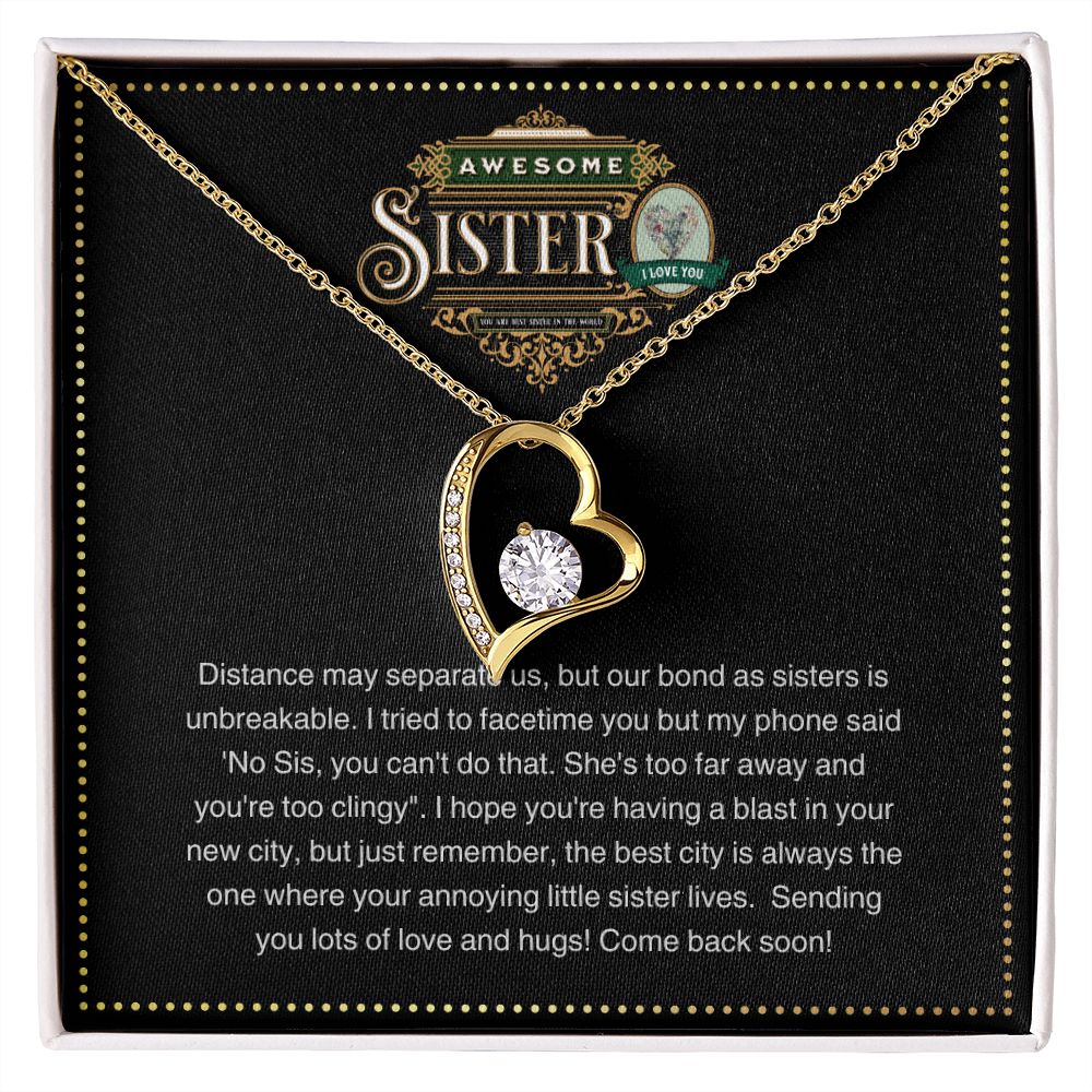 JGF Jewelry Gifts for Family | I love You Sister Heart Necklace Gifts from Sister Sterling Silver | New Mom Gift Basket Item Ideas