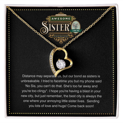 JGF Jewelry Gifts for Family | I love You Sister Heart Necklace Gifts from Sister Sterling Silver | New Mom Gift Basket Item Ideas