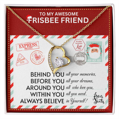 JGF Jewelry Gifts for Family To My BFF Bestie Heart Necklace For Frisbee Female Friend