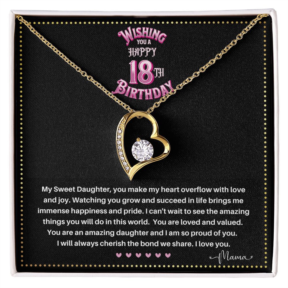 JGF Jewelry Gifts for Family | Gifts For 18th Birthday Daughter From Mom | Sterling Silver Heart Charm Necklace For Women