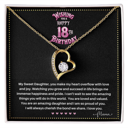 JGF Jewelry Gifts for Family | Gifts For 18th Birthday Daughter From Mom | Sterling Silver Heart Charm Necklace For Women