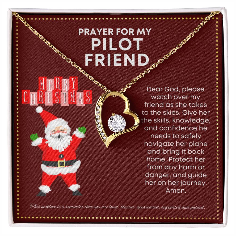 JGF Jewelry Gifts for Family Aviation Pilot Gifts for Women Cute Heart Necklace