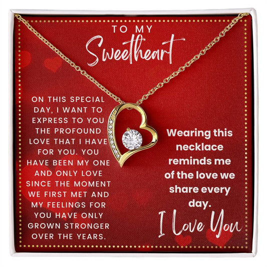 JGF Jewelry Gifts for Family To My Sweetheart Necklace I Love You