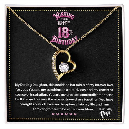 JGF Jewelry Gifts for Family | 18th Birthday Necklace Sterling Silver for my Daughter | Simple Classic Heart Shape Necklace