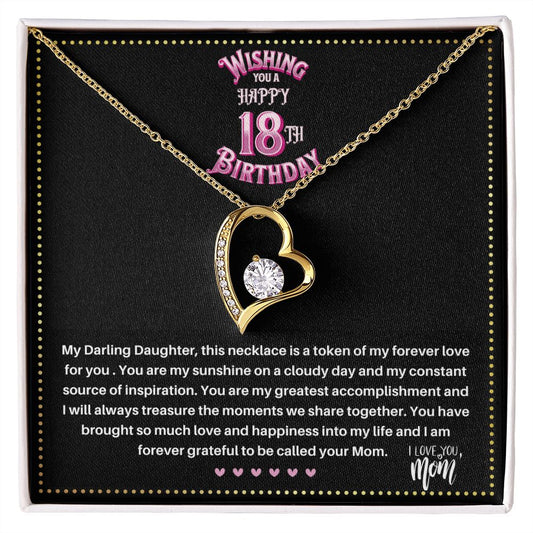 JGF Jewelry Gifts for Family | 18th Birthday Necklace Sterling Silver for my Daughter | Simple Classic Heart Shape Necklace