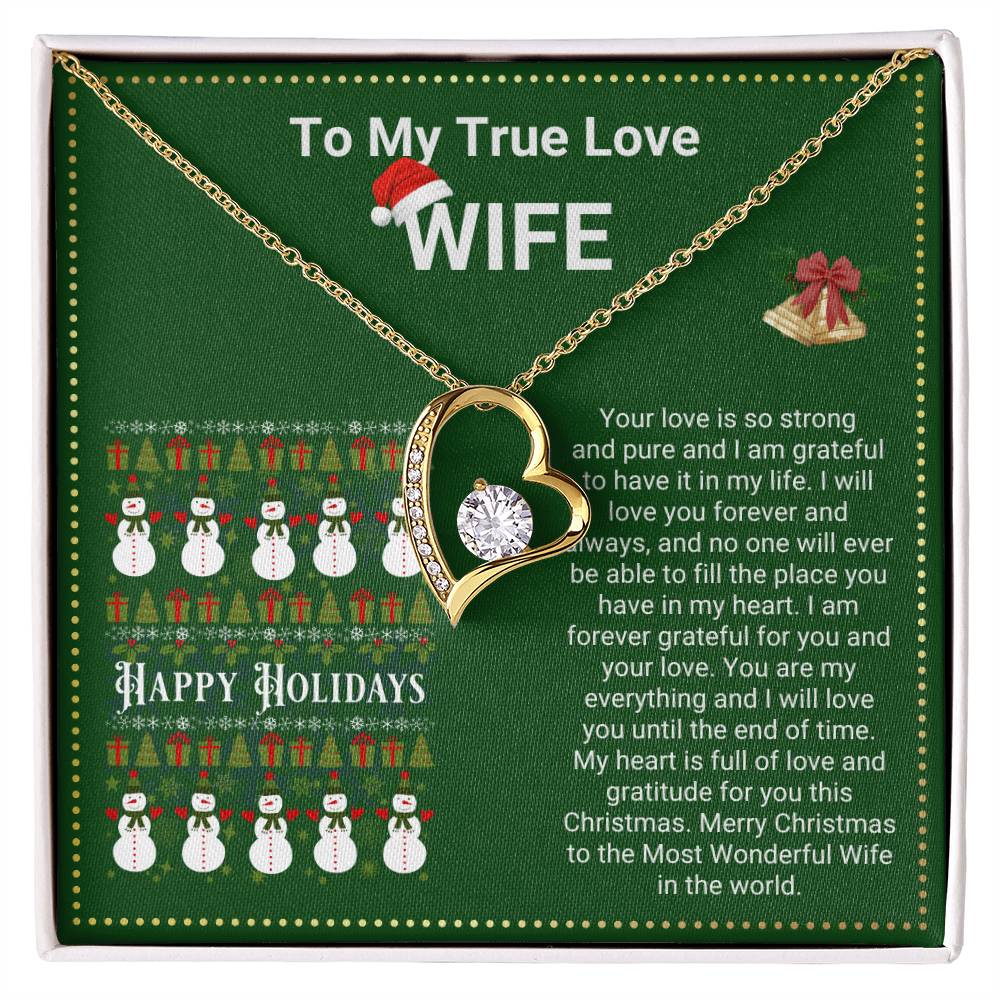 JGF Jewelry Gifts for Family Christmas Message Card For Wife Women's Silver Plated Infinity Love Heart Pendant Necklace