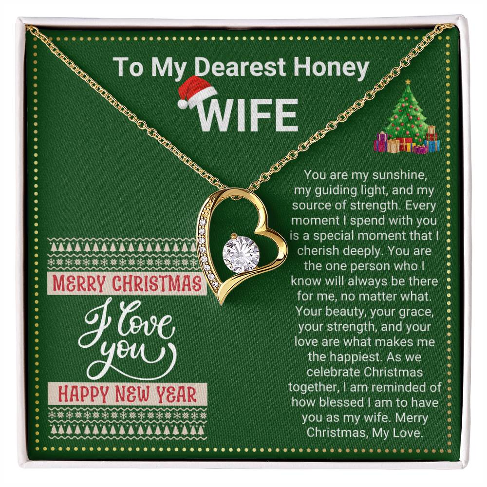 JGF Jewelry Gifts for Family Christmas Message Card For Wife Simple Heart Necklaces For Women