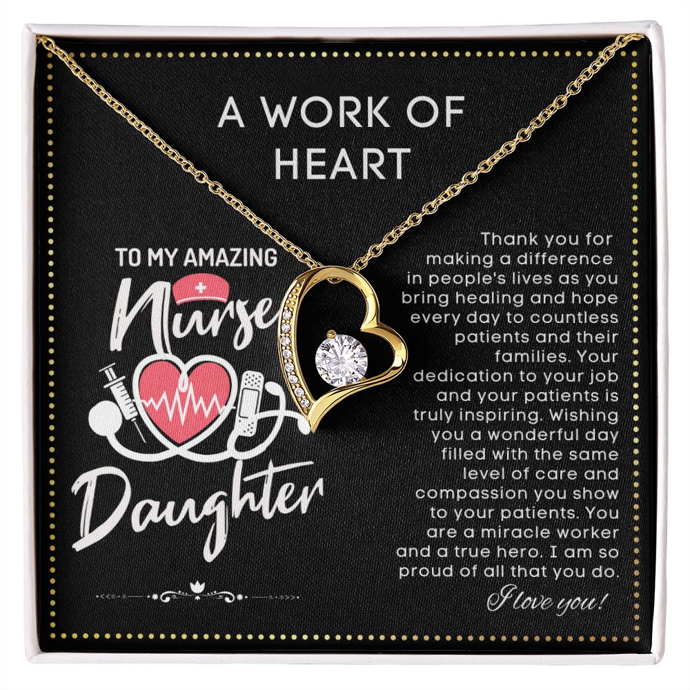 JGF Jewelry Gifts for Family | My Favorite Nurse Is My Daughter | Rn Nurse Graduation Gift For Daughter Necklace