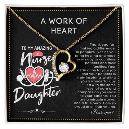 JGF Jewelry Gifts for Family | My Favorite Nurse Is My Daughter | Rn Nurse Graduation Gift For Daughter Necklace