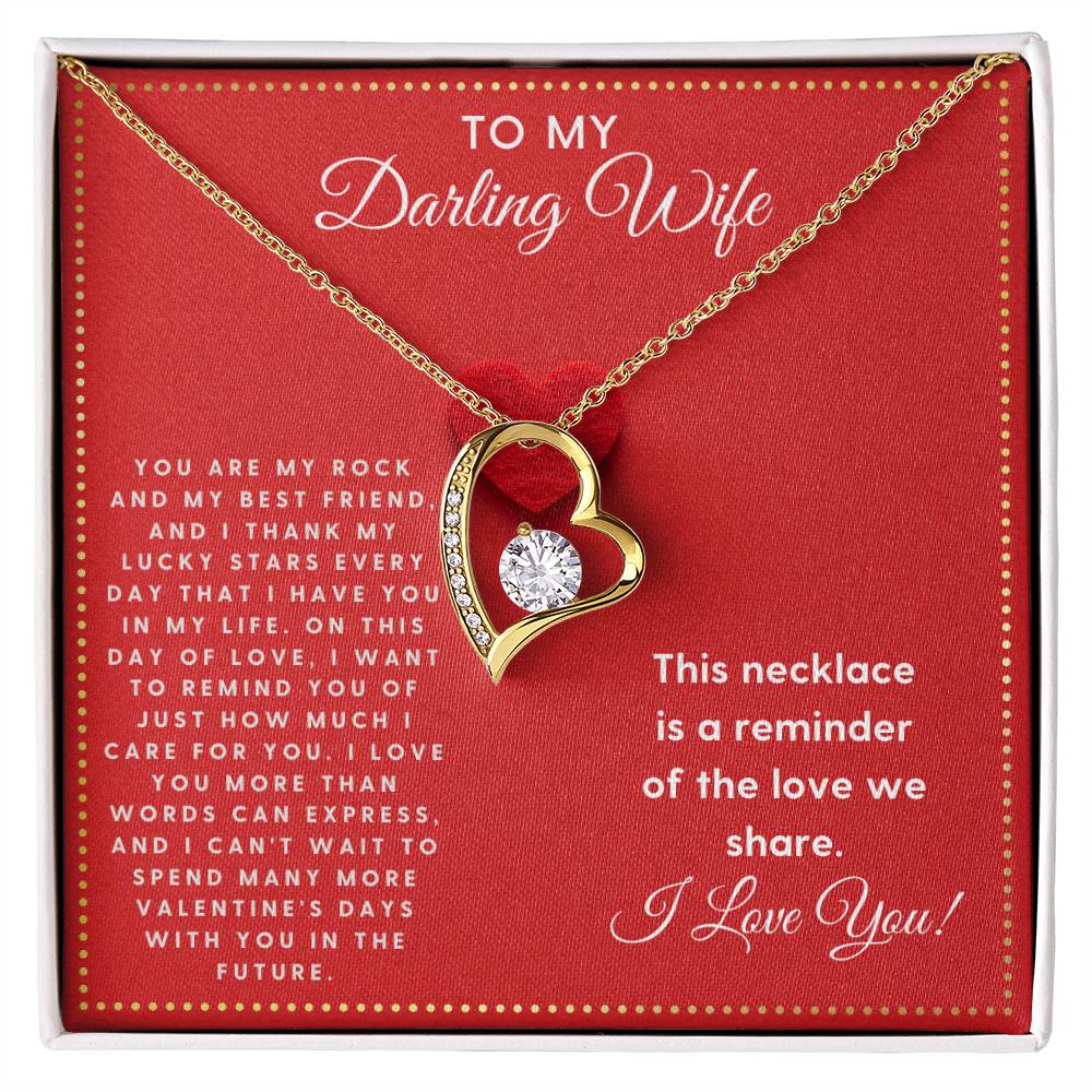 JGF Jewelry Gifts for Family To My Darling Wife Necklace for Valentine's Day