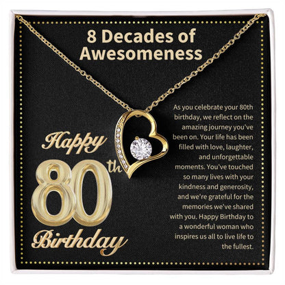 JGF Jewelry Gifts for Family Happy 80th Birthday Card  for Women