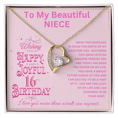 JGF Jewelry Gifts for Family 16th Birthday Card For Niece From Aunt And Uncle