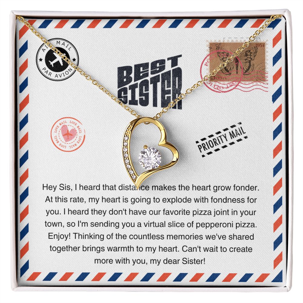 JGF Jewelry Gifts for Family | Best Sister Ever Moving Away From Home New Job Beginnings Gift | Trendy Heart Pendant Necklace Jewelry