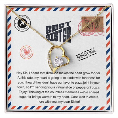 JGF Jewelry Gifts for Family | Best Sister Ever Moving Away From Home New Job Beginnings Gift | Trendy Heart Pendant Necklace Jewelry