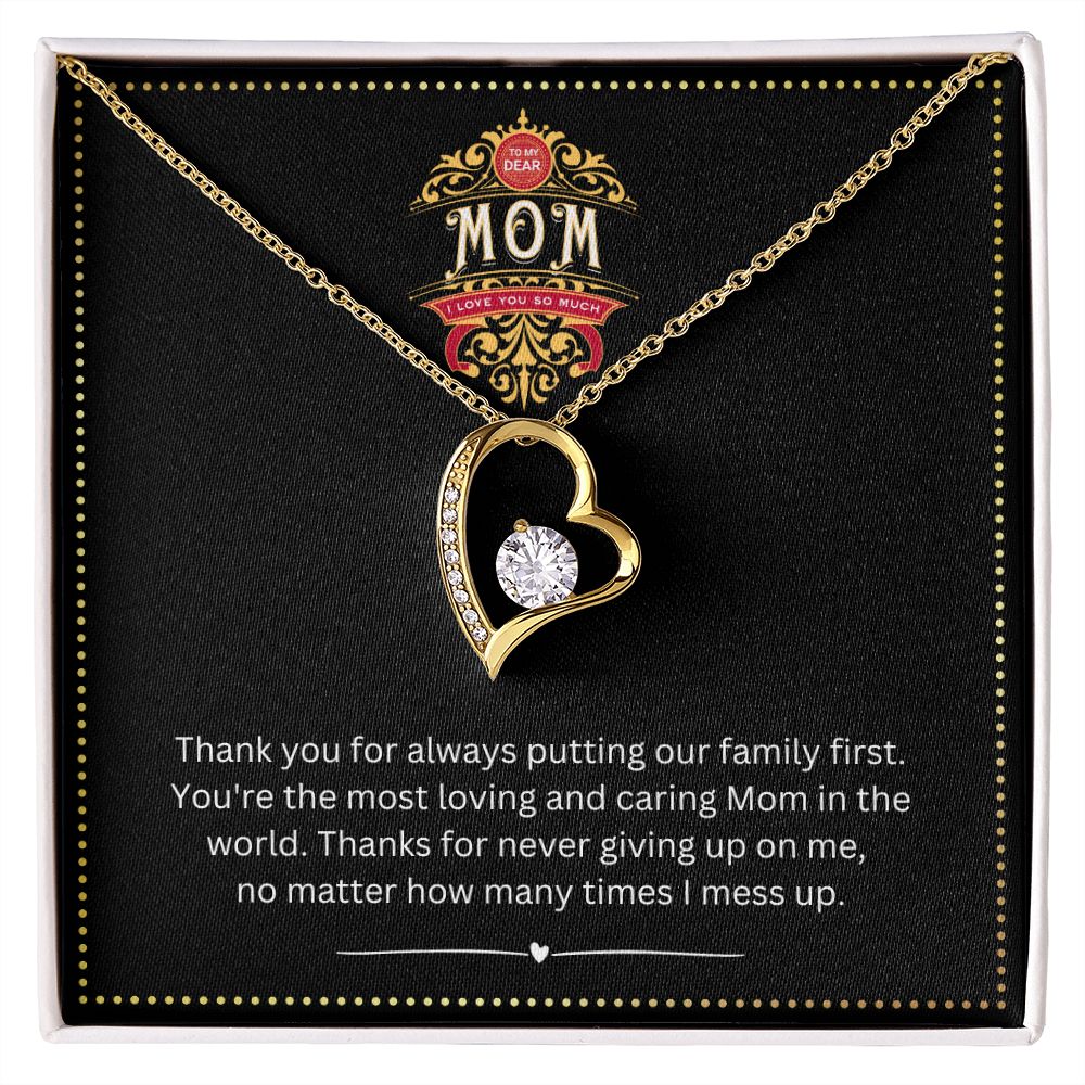 JGF Jewelry Gifts for Family | Sterling Silver/Gold Over Sterling Silver Heart Pendant Necklace with Funny Birthday Card