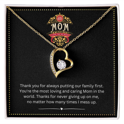 JGF Jewelry Gifts for Family | Sterling Silver/Gold Over Sterling Silver Heart Pendant Necklace with Funny Birthday Card