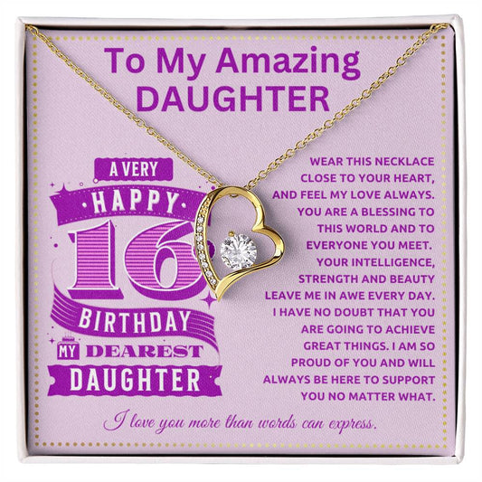 JGF Jewelry Gifts for Family Sweet 16 Birthday Card Gifts for Sixteen  16th To My Daughter