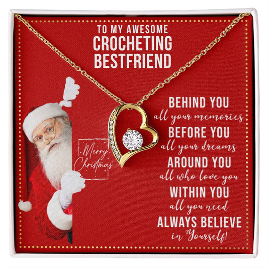 JGF Jewelry Gifts for Family Gift To My Bestie BFF Heart Necklace For Crocheting Female Friend