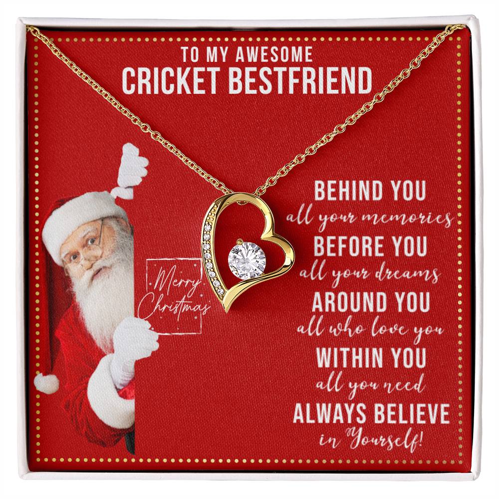 JGF Jewelry Gifts for Family Gift To My Bestie BFF Heart Necklace For Cricket Female Friend